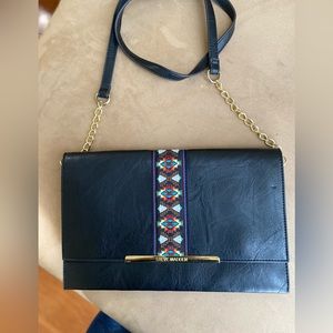 STEVE MADDEN Black Clutch Evening Purse Handbag .